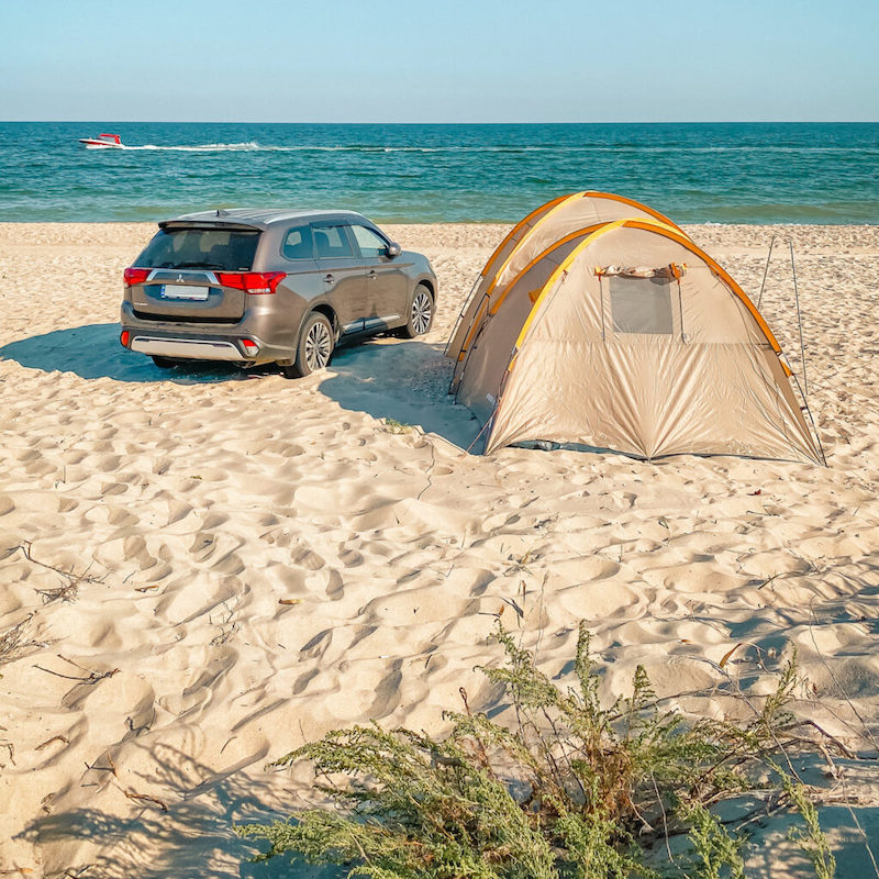 beach camping