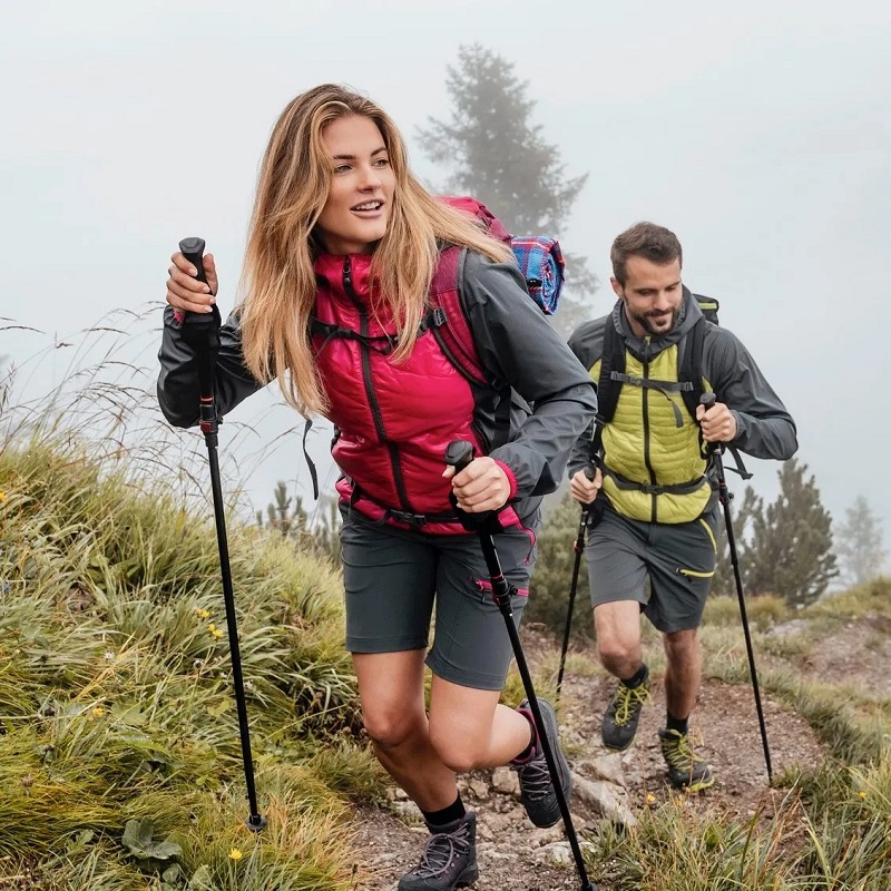 shock-absorbing trekking poles